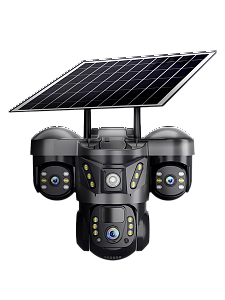 Камера видеонаблюдения 4G с сим картой уличная поворотная с солнечной панелью 2 Mp*3 Орбита OT-VNI68С